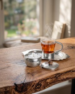 ست تک نفره چای خوری مسی مدل شکیبا
