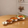 کاسه خورشت خوری مسی مدل درسا لبه دالبر پایه دار سایز 2 سفید