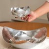کاسه آجیل خوری مسی مدل هرمی سایز 2 سفید