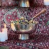 آجیل خوری مسی مدل آفاق پایه دار سایز 1 سفید