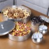 آجیل خوری درب دار مسی مدل گیسو سایز 2 سفید