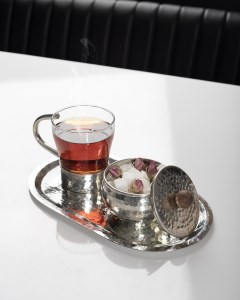 ست تک نفره چای خوری مسی مدل روناک