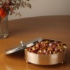 آجیل خوری درب دار مسی مدل گیسو پایه دار سایز 2 سفید