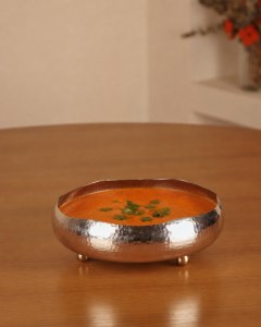 کاسه مسی مدل درسا لب دالبر پایه دار