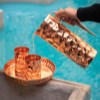لیوان مسی مدل استوانه ای چکشی مسی